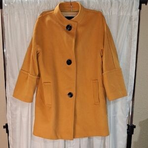 Talbots Sz. 10P Golden Cape Wool Jacket/Coat with Black Buttons